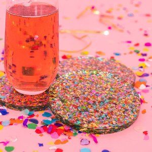 Confetti Acrylic Coasters - Set of 2